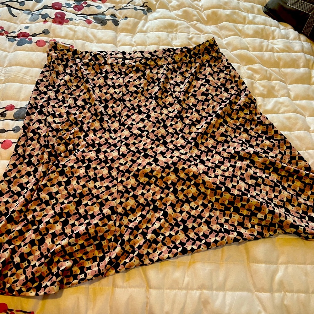 Pink and black print skirt